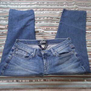 Lucky Brand Classic Rider Crop Capri Jeans Med Blue Wash Sz 4